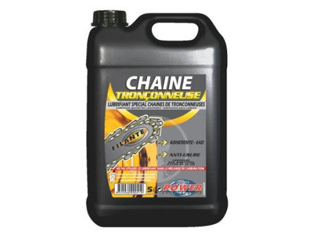 HUILE DE CHAÎNE DE 5LLe Bidon d&#8217;huile de chaîne de 5 Litres est un lubrifiant pour chaine utilisable pour tous types de tronçonneuses et de guides.