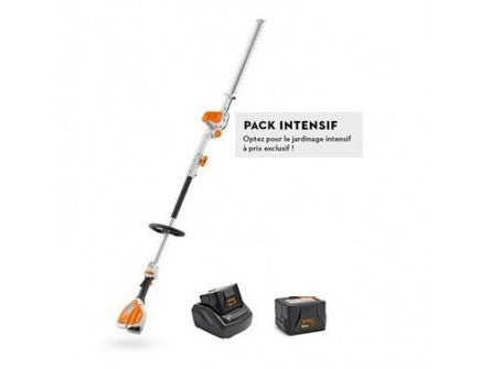 TAILLE HAIES PERCHE STIHL HLA 56 PACK INTENSIF AVEC 2 X AK 20 + AL 101